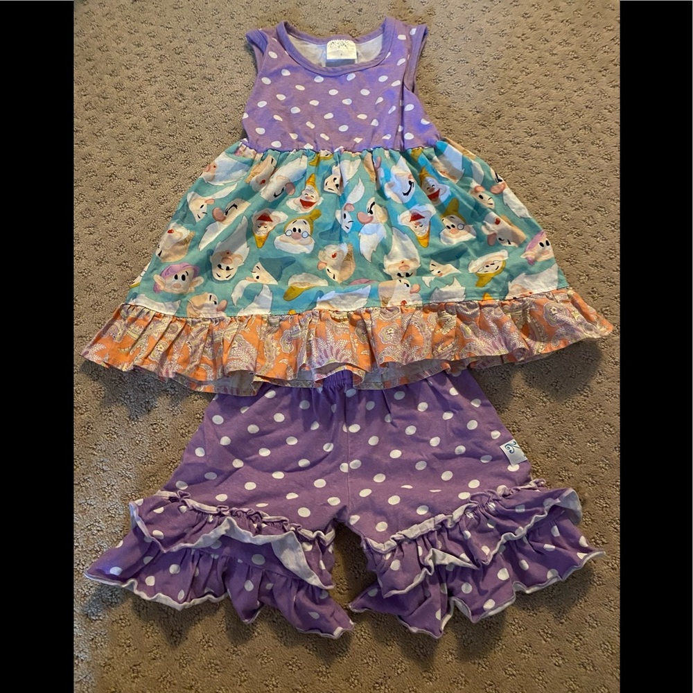 Smocked Disney outfit w Ruffle shorts